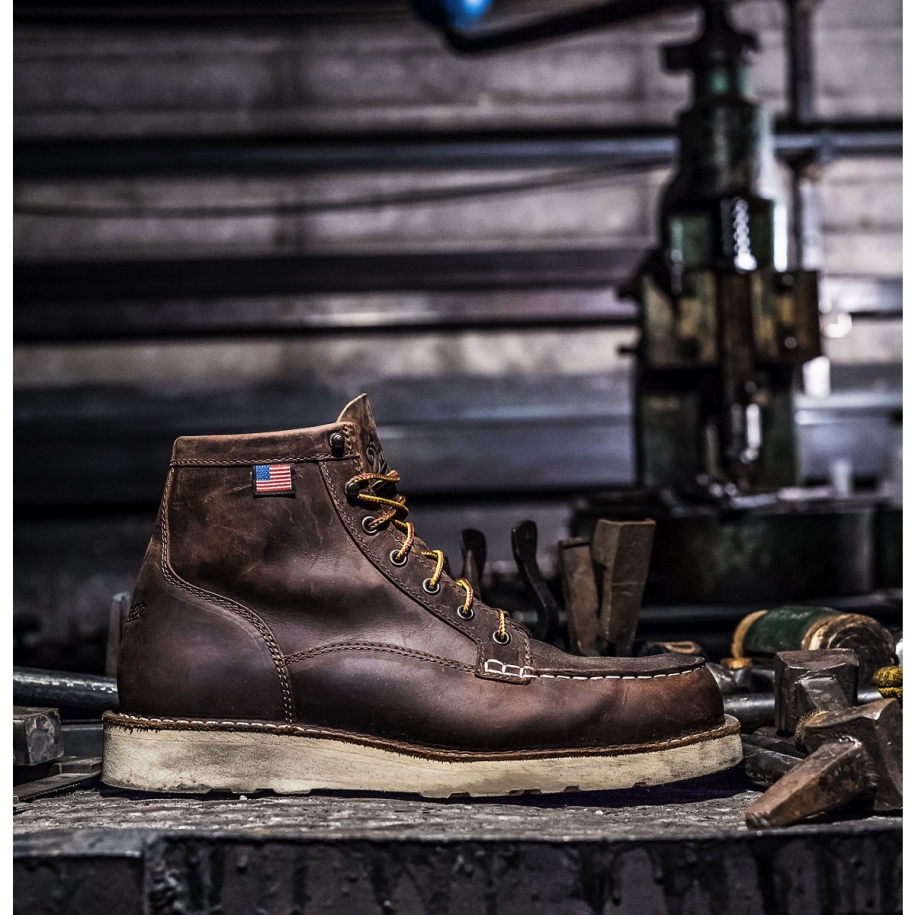 Danner Bull Run Moc Toe 6 Brown Steel Toe